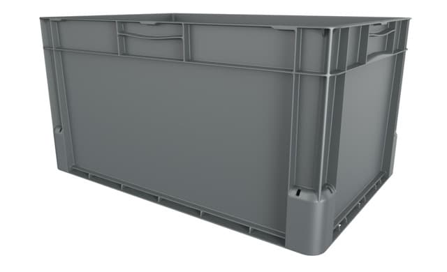 Image Of 1191100 - EuroClick with ribbed base 600x400x320 - Solid, CH, Drain holes in lower sides 