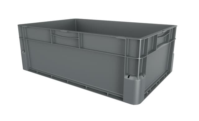 Image Of 2191100 - EuroClick with ribbed base 600x400x220 - Solid, CH, Drain holes in lower sides