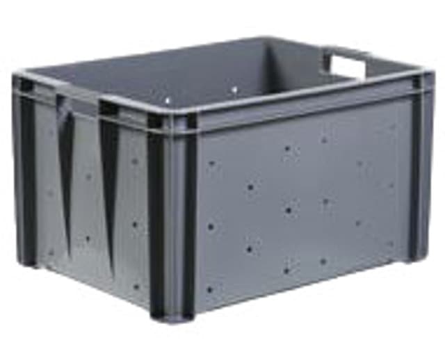 2409540 - Stacking Grape Container 675x500x373 - perforated, open handholds