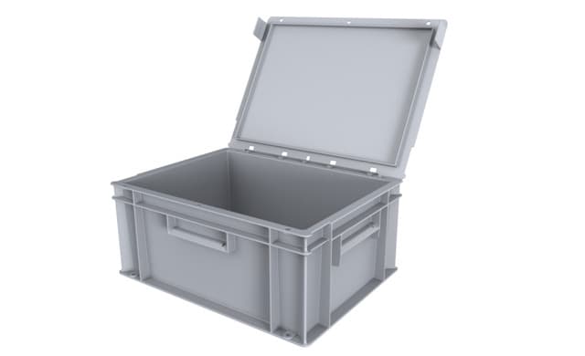 Image Of 9232V01 - Attached Lid Euro Container 400x300x186 - Solid, CH