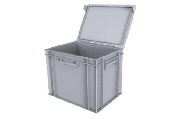 Image Of 9234V01 - Attached Lid Euro Container 400x300x330 - Solid, CH