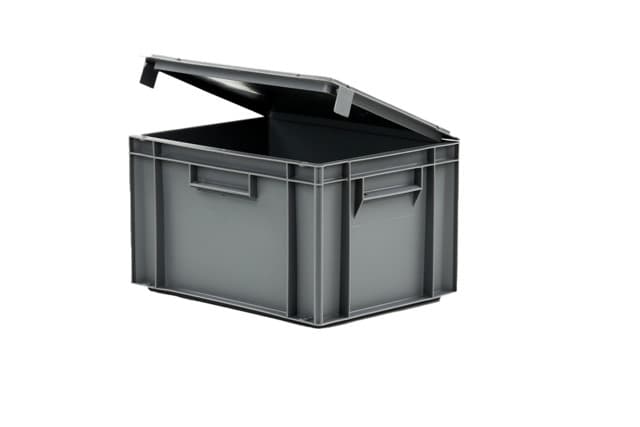 Image Of 9240V00 - Attached Lid Euro Container 400x300x246 - Solid, CH 