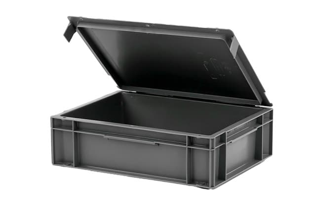 Image Of 9251V02 - Attached Lid Euro Container 400x300x129 - Solid, OHH